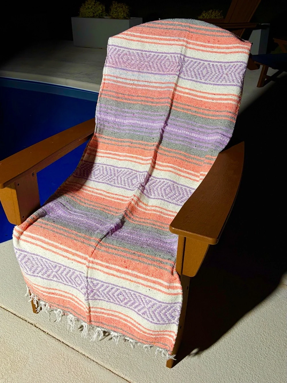 Mexican Falsa Blanket – Woven Striped Serape Throw with Fringe